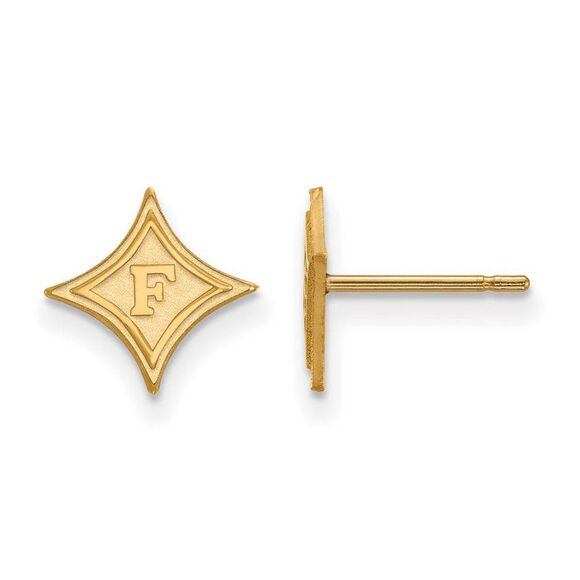 14k Yellow Gold Furman University XS (Tiny) Post Earrings